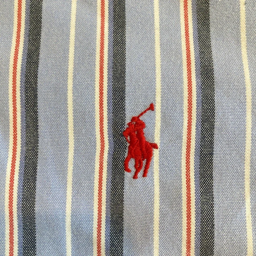 Polo Ralph Lauren Mens Medium Classic Fit Short Sleeve Striped Button Down Shirt